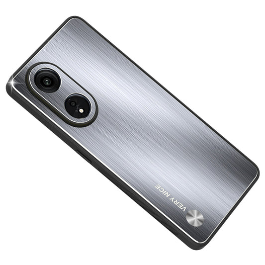 Brushed Cover for Oppo A1 Pro 5G / Reno8 T 5G / A98 5G TPU Frame Aluminium Alloy Cell Phone Back Case