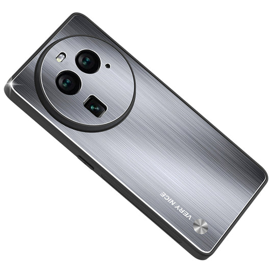 Brushed Cover for Oppo Find X6 Anti-drop TPU Frame Aluminium Alloy Cell Phone Back Protector Case