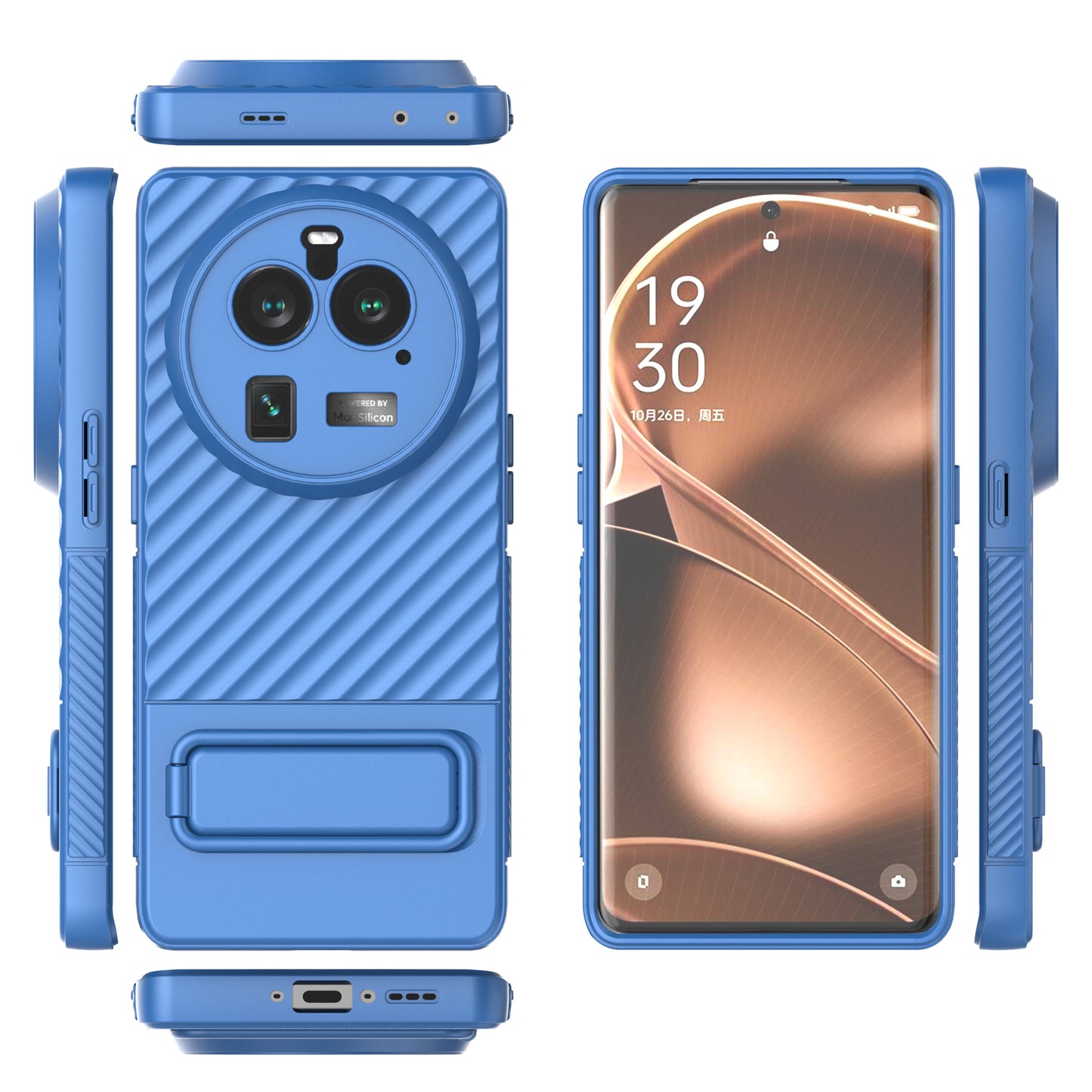 For Oppo Find X6 Pro Kickstand TPU Back Cover Anti-drop Phone Case