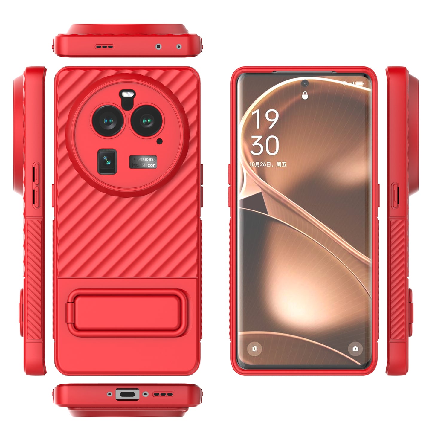 For Oppo Find X6 Pro Kickstand TPU Back Cover Anti-drop Phone Case