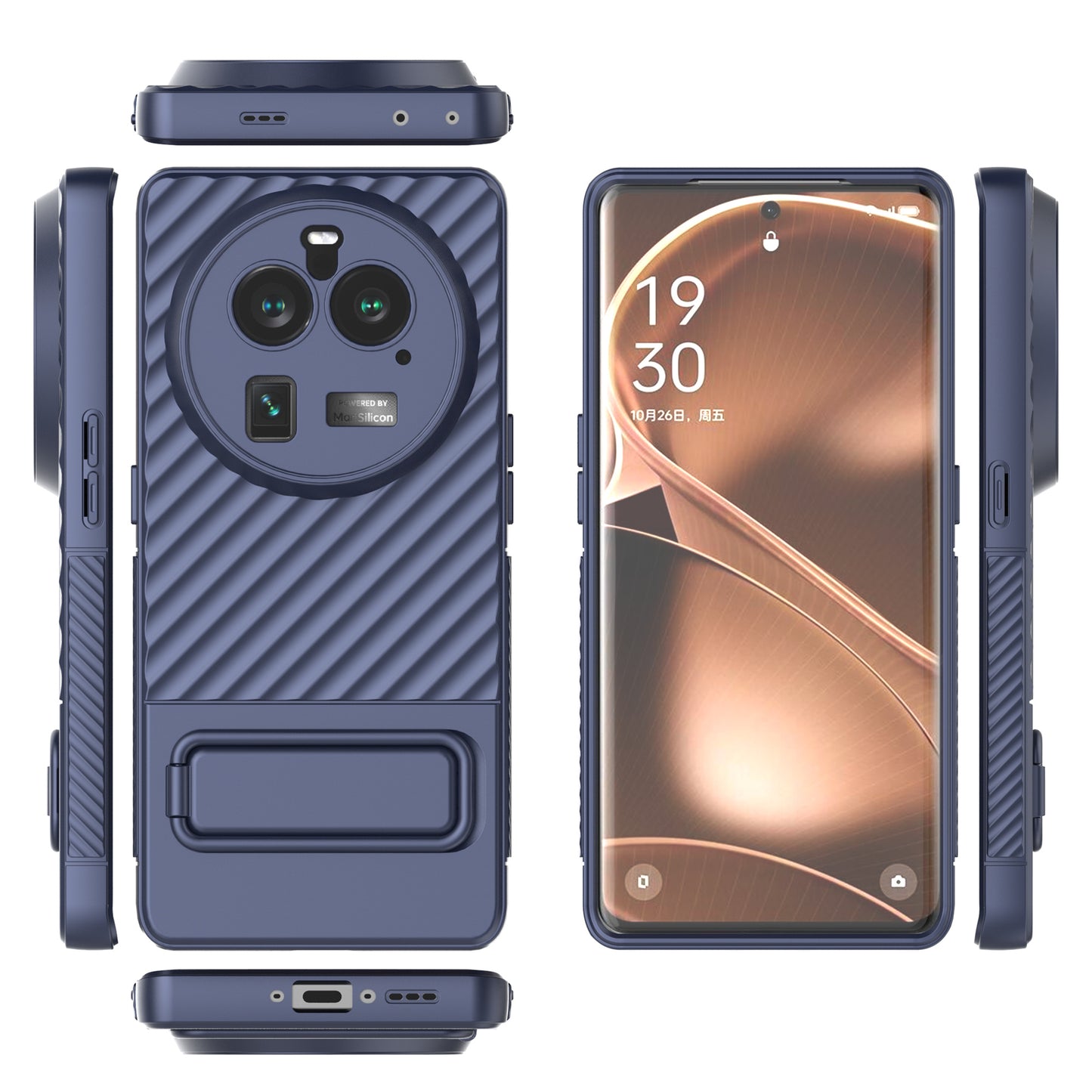 For Oppo Find X6 Pro Kickstand TPU Back Cover Anti-drop Phone Case