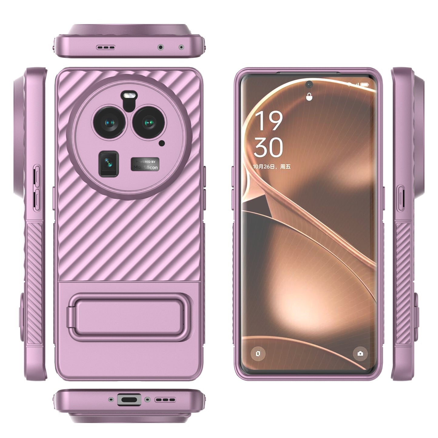 For Oppo Find X6 Pro Kickstand TPU Back Cover Anti-drop Phone Case