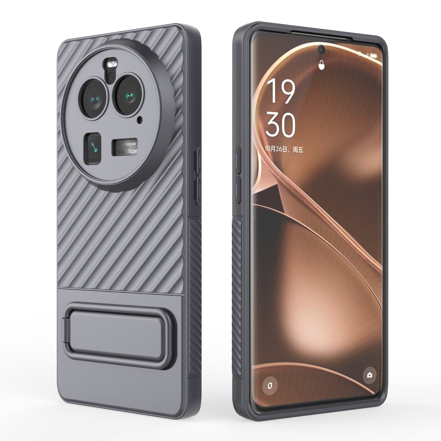 For Oppo Find X6 Pro Kickstand TPU Back Cover Anti-drop Phone Case