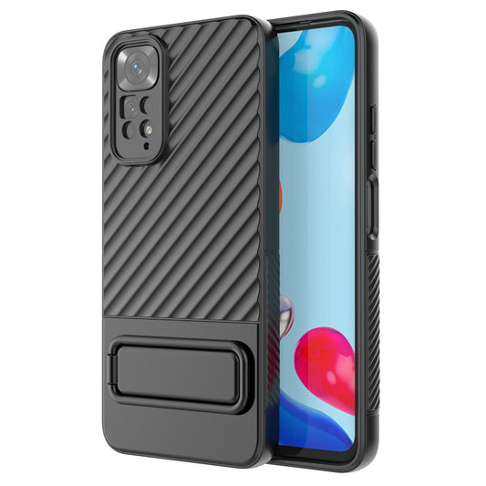 For Xiaomi Redmi Note 11 4G (Qualcomm) / Note 11S 4G Hidden Kickstand Cover Soft TPU Phone Case