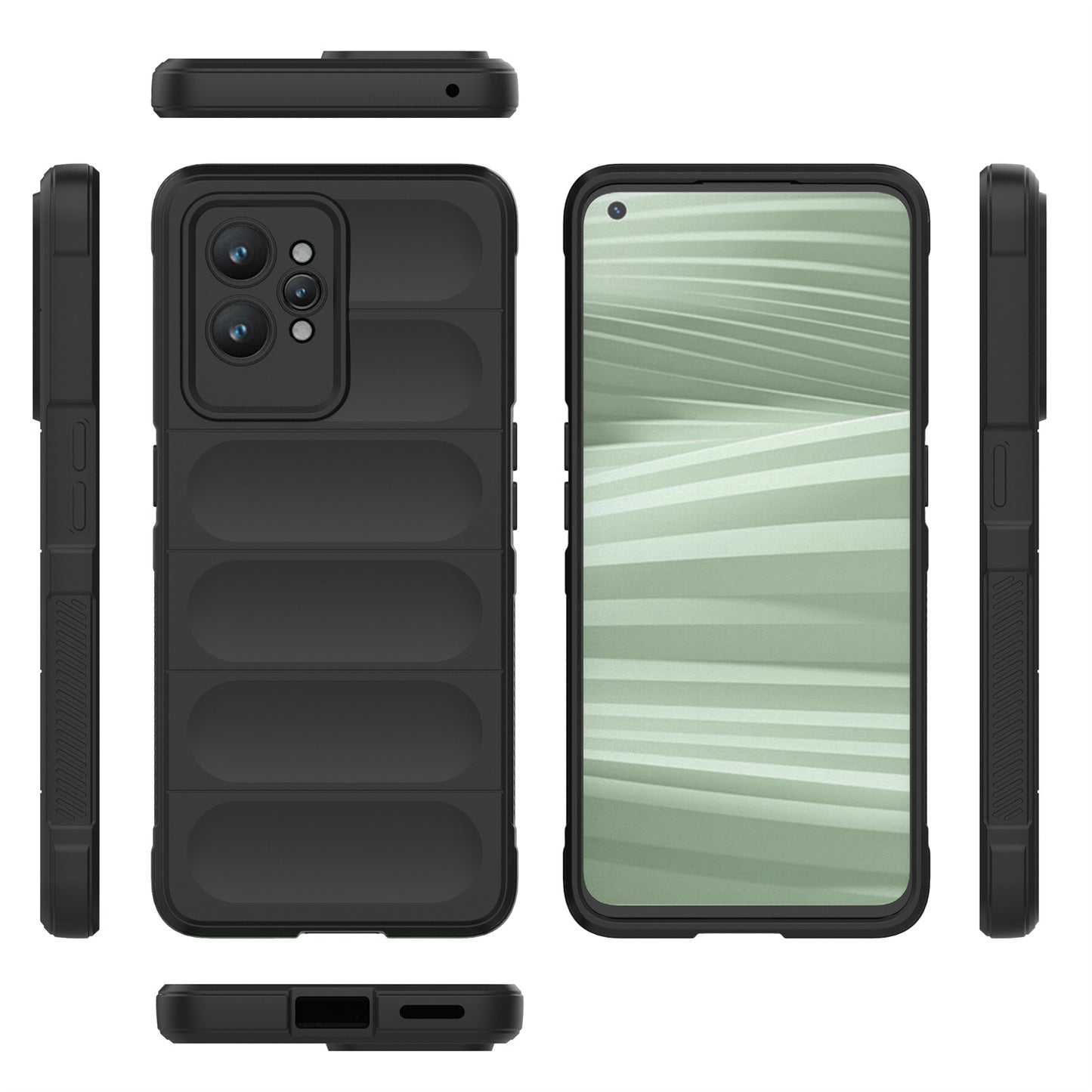 For Realme GT2 Pro Rugged Back Phone Case Shock-Absorption Flexible TPU Cover