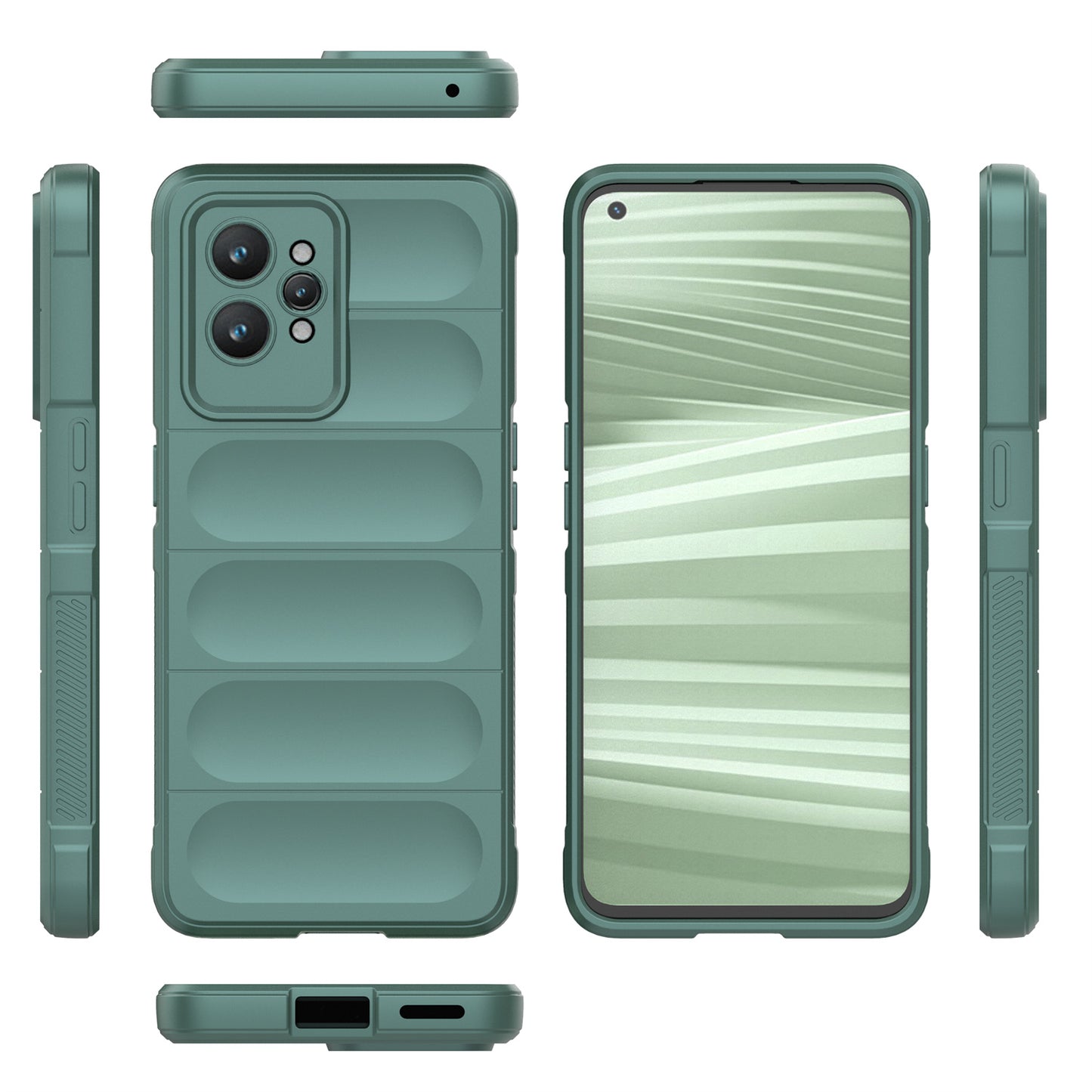 For Realme GT2 Pro Rugged Back Phone Case Shock-Absorption Flexible TPU Cover