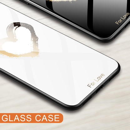 For Huawei P60 Anti-Scratch Tempered Glass Back Cover PC+TPU  Pattern Printing Phone Case