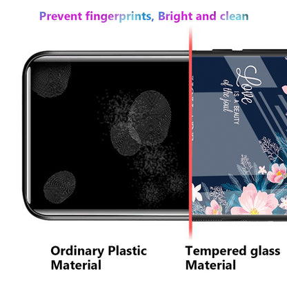 For Huawei P60 Anti-Scratch Tempered Glass Back Cover PC+TPU  Pattern Printing Phone Case