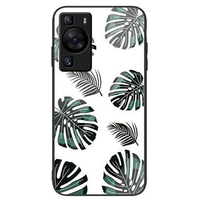 For Huawei P60 Anti-Scratch Tempered Glass Back Cover PC+TPU  Pattern Printing Phone Case