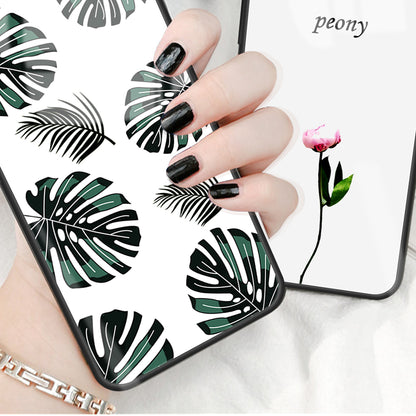 For Huawei P60 Anti-Scratch Tempered Glass Back Cover PC+TPU  Pattern Printing Phone Case
