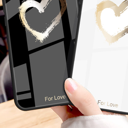 For Huawei P60 Anti-Scratch Tempered Glass Back Cover PC+TPU  Pattern Printing Phone Case