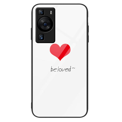 For Huawei P60 Anti-Scratch Tempered Glass Back Cover PC+TPU  Pattern Printing Phone Case