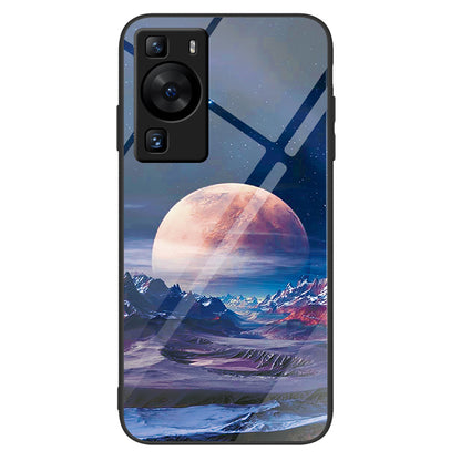 For Huawei P60 Anti-Scratch Tempered Glass Back Cover PC+TPU  Pattern Printing Phone Case