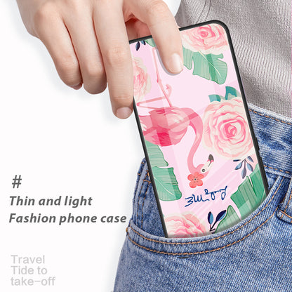 For Huawei P60 Anti-Scratch Tempered Glass Back Cover PC+TPU  Pattern Printing Phone Case