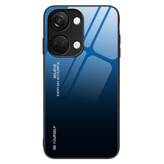 For OnePlus Nord 3 5G / Ace 2V Gradient Tempered Glass Back Shell PC + TPU Shock Protective Phone Case