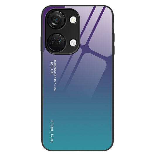 For OnePlus Nord 3 5G / Ace 2V Gradient Tempered Glass Back Shell PC + TPU Shock Protective Phone Case