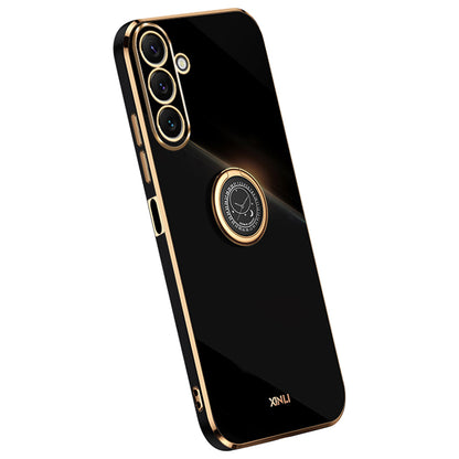 XINLI Ring Kickstand Phone Case for Samsung Galaxy M54 5G / F54 5G Electroplated Precise Lens Cut-out TPU Cover