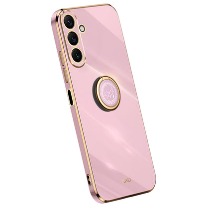XINLI Ring Kickstand Phone Case for Samsung Galaxy M54 5G / F54 5G Electroplated Precise Lens Cut-out TPU Cover