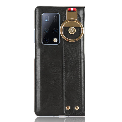 For Huawei Mate X2 4G / 5G Leather Coated PC+TPU Hybrid Phone Case Wristband Bottle Opener Cover with Neck Strap
