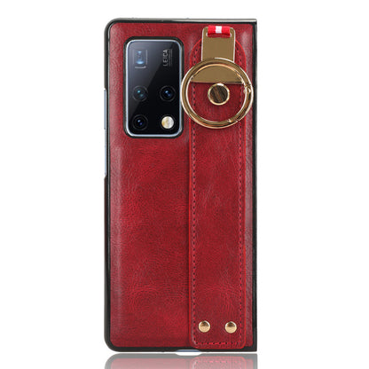 For Huawei Mate X2 4G / 5G Leather Coated PC+TPU Hybrid Phone Case Wristband Bottle Opener Cover with Neck Strap