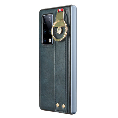 For Huawei Mate X2 4G / 5G Leather Coated PC+TPU Hybrid Phone Case Wristband Bottle Opener Cover with Neck Strap