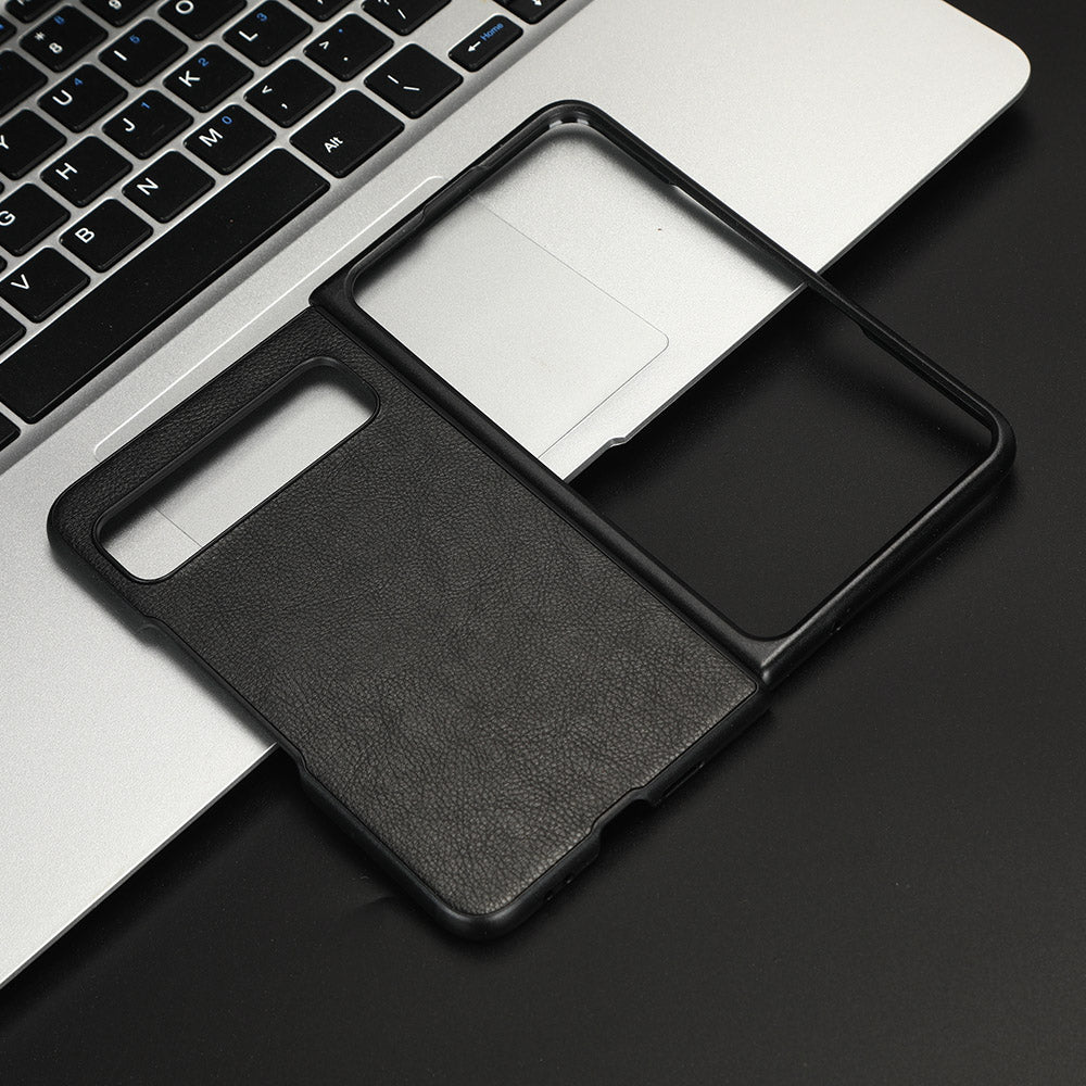 For Google Pixel Fold PU Leather Coated PC Hard Cell Phone Case Litchi Texture Shockproof Cover