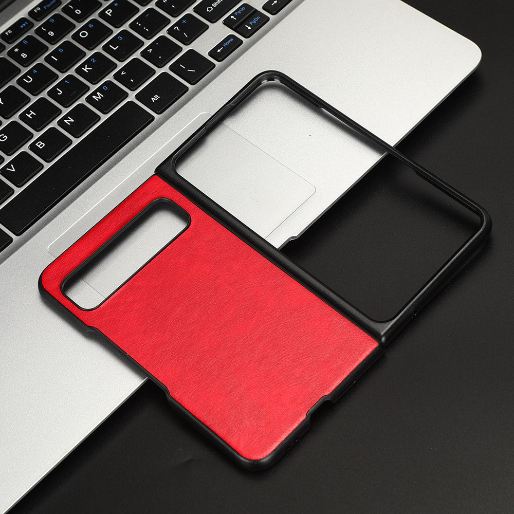 For Google Pixel Fold PU Leather Coated PC Hard Cell Phone Case Litchi Texture Shockproof Cover