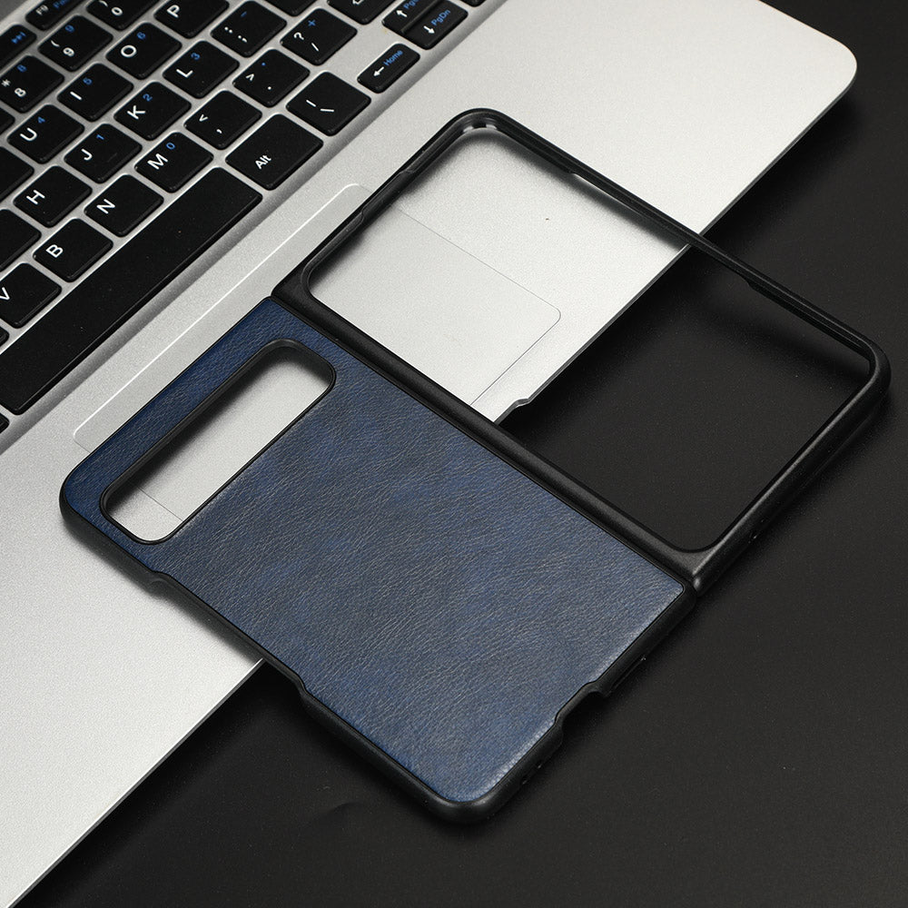 For Google Pixel Fold PU Leather Coated PC Hard Cell Phone Case Litchi Texture Shockproof Cover