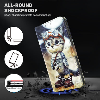 For Honor Magic5 Lite 5G / X40 5G / X9a 5G 3D Pattern Printing PU Leather Wallet Cover Phone Shell with Strap