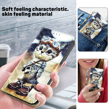 For Honor Magic5 Lite 5G / X40 5G / X9a 5G 3D Pattern Printing PU Leather Wallet Cover Phone Shell with Strap