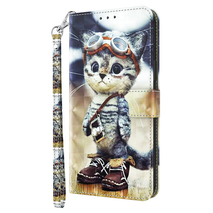 For Honor Magic5 Lite 5G / X40 5G / X9a 5G 3D Pattern Printing PU Leather Wallet Cover Phone Shell with Strap