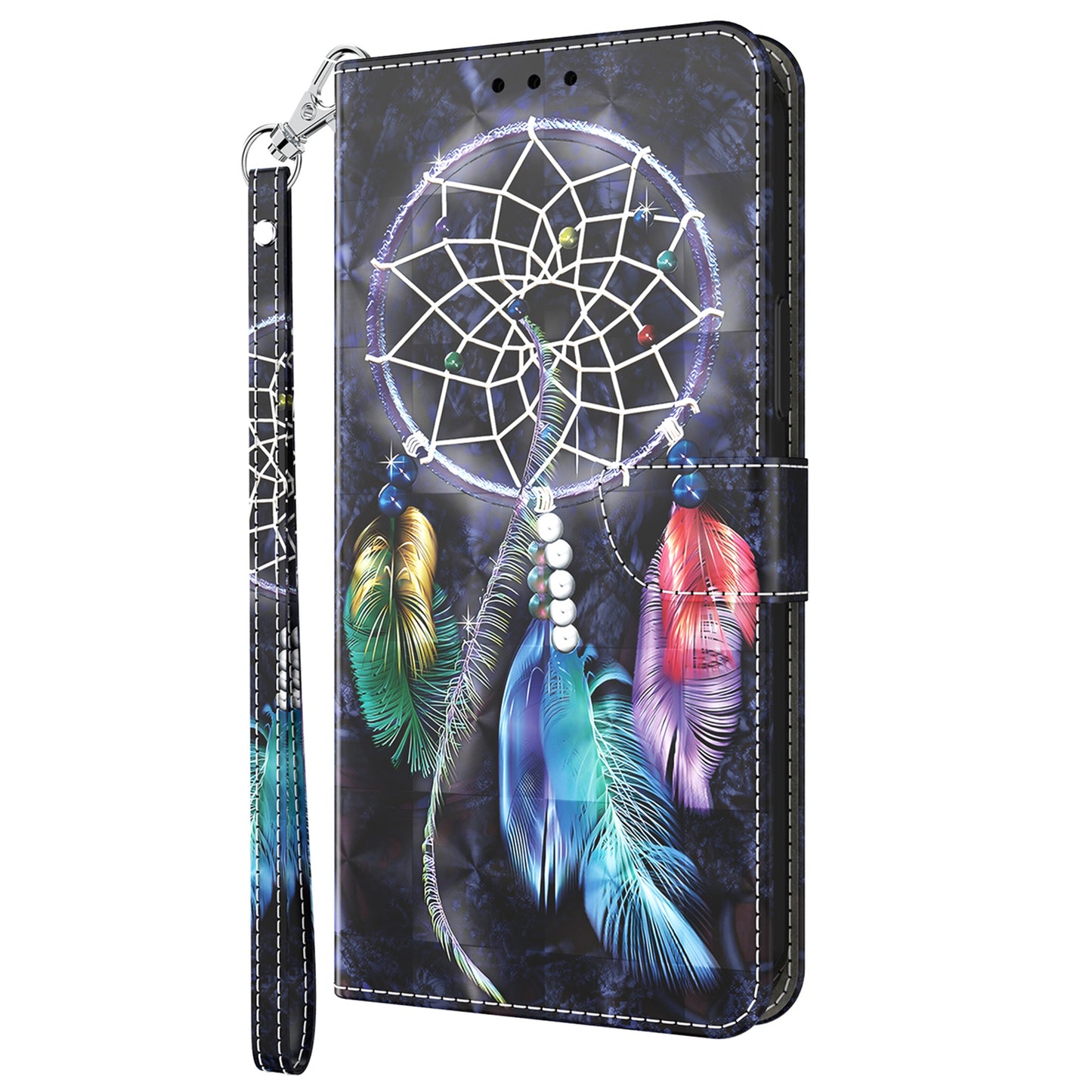 For Honor Magic5 Lite 5G / X40 5G / X9a 5G 3D Pattern Printing PU Leather Wallet Cover Phone Shell with Strap