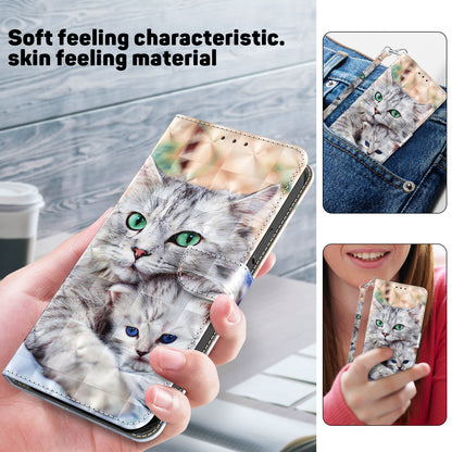 For Honor Magic5 Lite 5G / X40 5G / X9a 5G 3D Pattern Printing PU Leather Wallet Cover Phone Shell with Strap