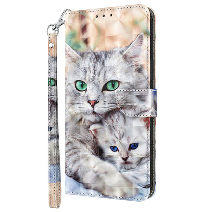 For Honor Magic5 Lite 5G / X40 5G / X9a 5G 3D Pattern Printing PU Leather Wallet Cover Phone Shell with Strap