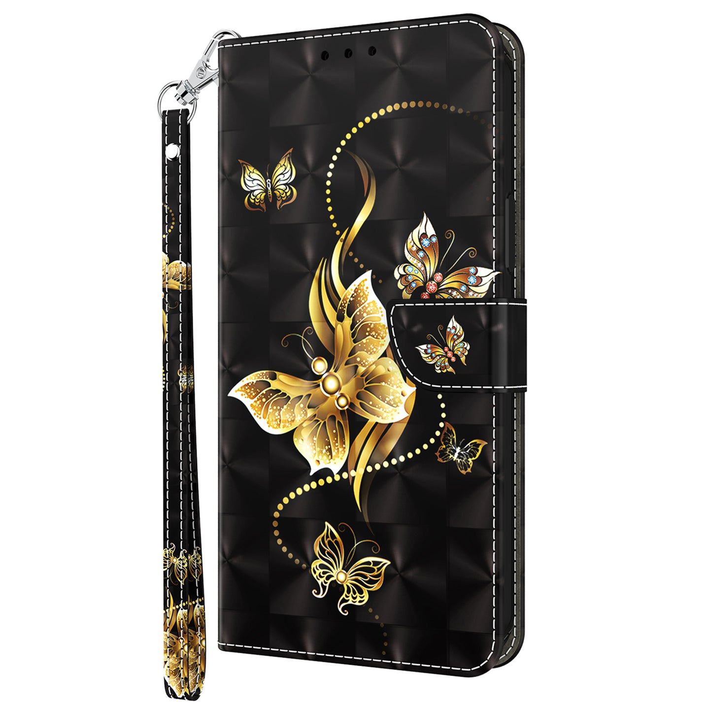 For Honor Magic5 Lite 5G / X40 5G / X9a 5G 3D Pattern Printing PU Leather Wallet Cover Phone Shell with Strap