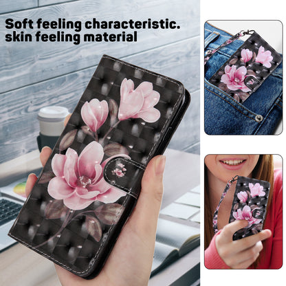 For Honor Magic5 Lite 5G / X40 5G / X9a 5G 3D Pattern Printing PU Leather Wallet Cover Phone Shell with Strap