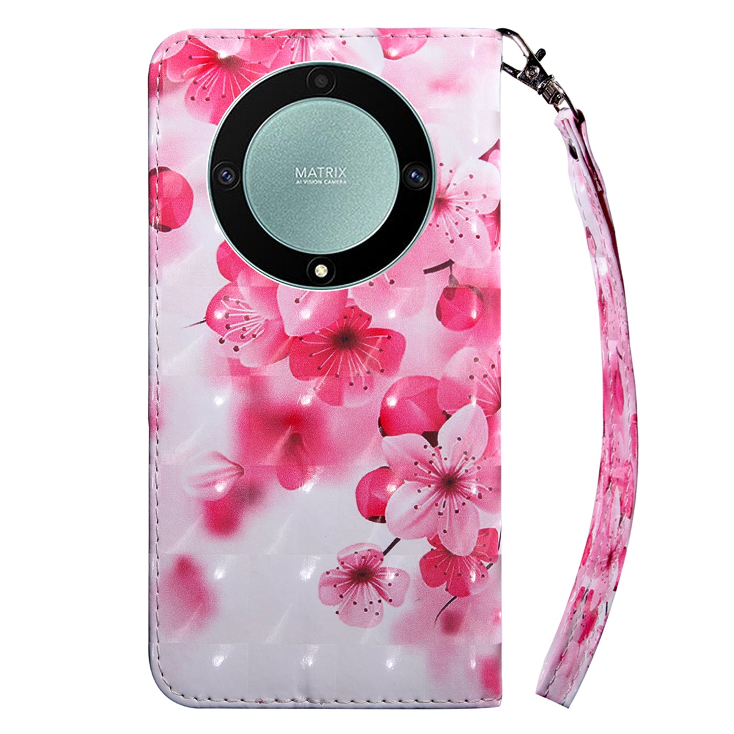 For Honor Magic5 Lite 5G / X40 5G / X9a 5G 3D Pattern Printing PU Leather Wallet Cover Phone Shell with Strap