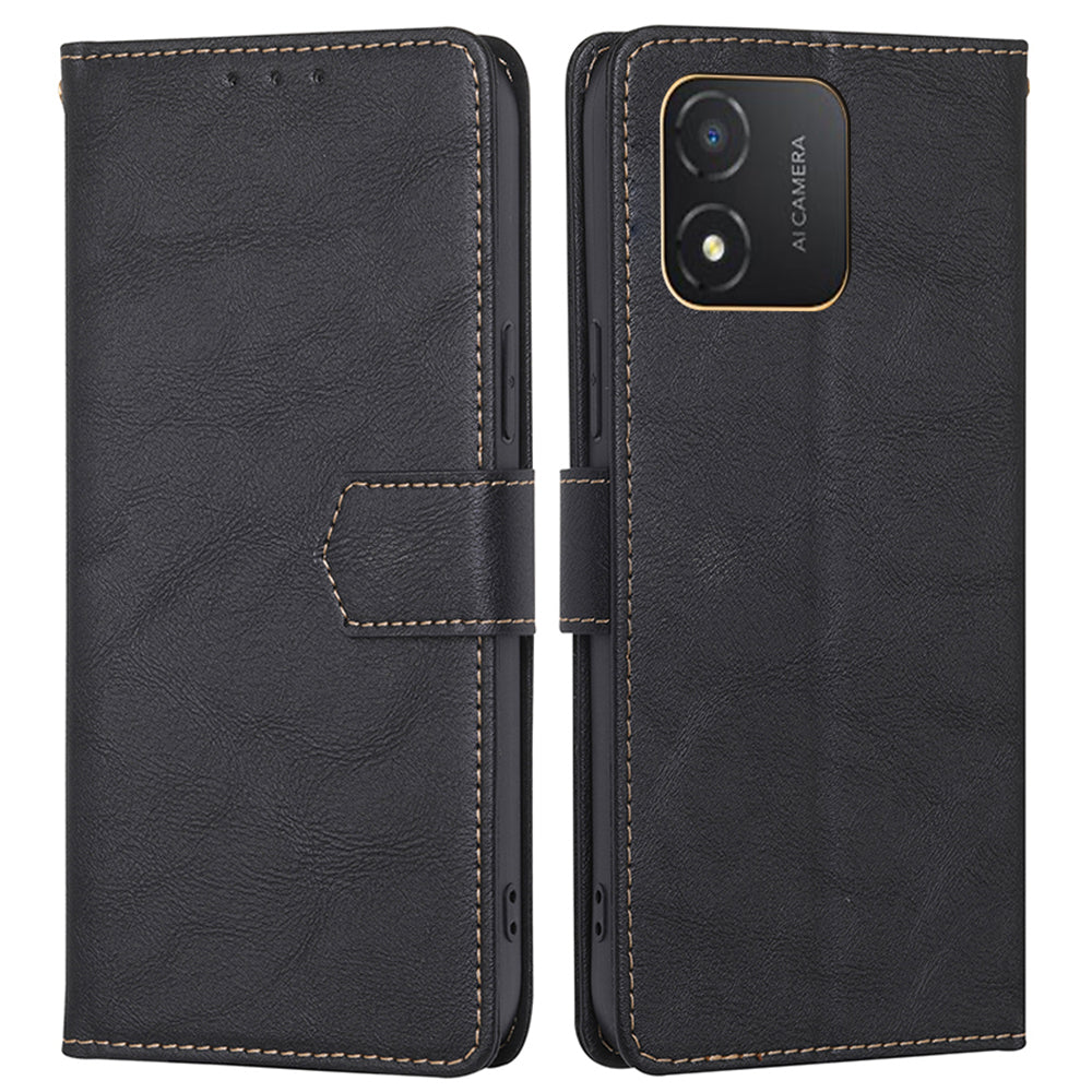 RFID Blocking Leather Phone Case for Honor X5 4G , Cowhide Texture Wallet Stand Phone Cover