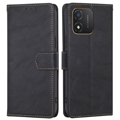 RFID Blocking Leather Phone Case for Honor X5 4G , Cowhide Texture Wallet Stand Phone Cover