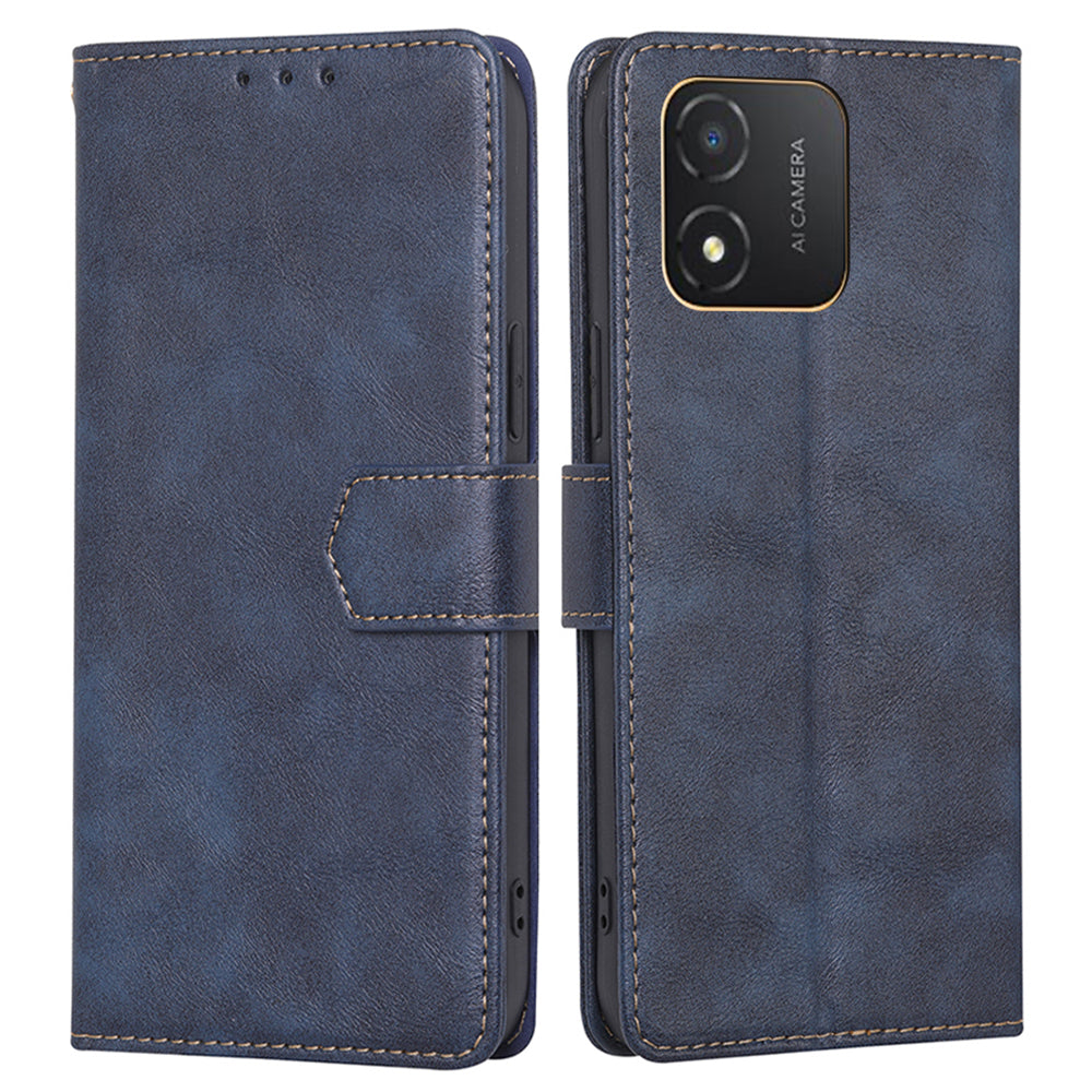 RFID Blocking Leather Phone Case for Honor X5 4G , Cowhide Texture Wallet Stand Phone Cover