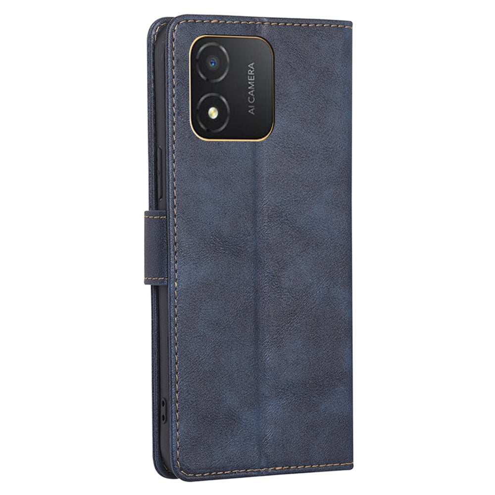 RFID Blocking Leather Phone Case for Honor X5 4G , Cowhide Texture Wallet Stand Phone Cover