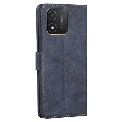 RFID Blocking Leather Phone Case for Honor X5 4G , Cowhide Texture Wallet Stand Phone Cover