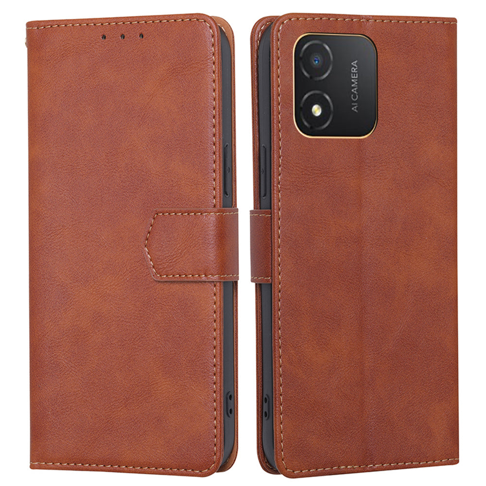 RFID Blocking Leather Phone Case for Honor X5 4G , Cowhide Texture Wallet Stand Phone Cover