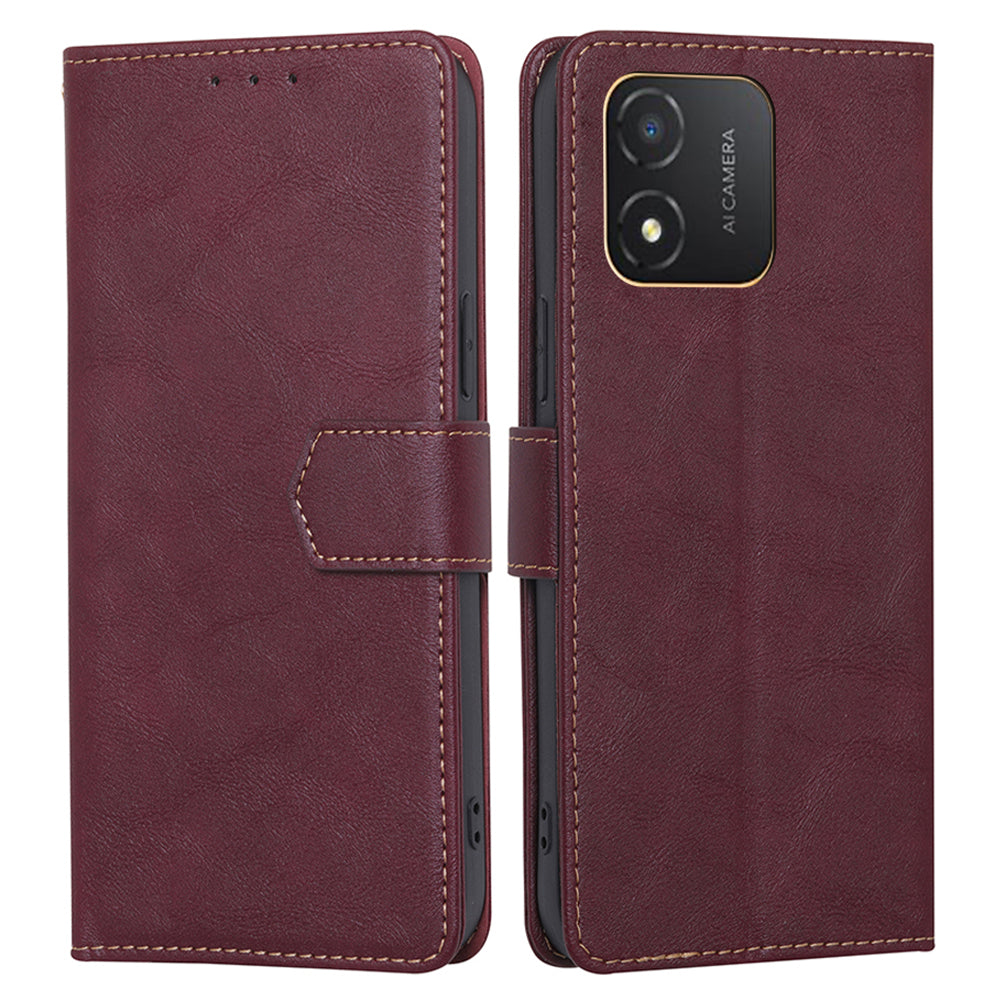 RFID Blocking Leather Phone Case for Honor X5 4G , Cowhide Texture Wallet Stand Phone Cover