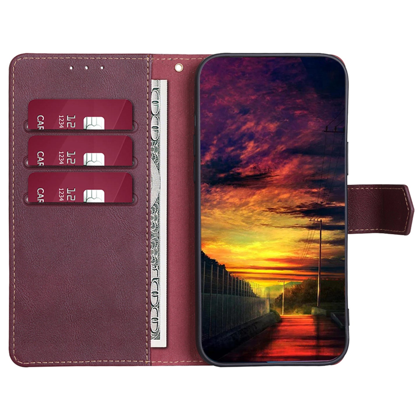 RFID Blocking Leather Phone Case for Honor X5 4G , Cowhide Texture Wallet Stand Phone Cover