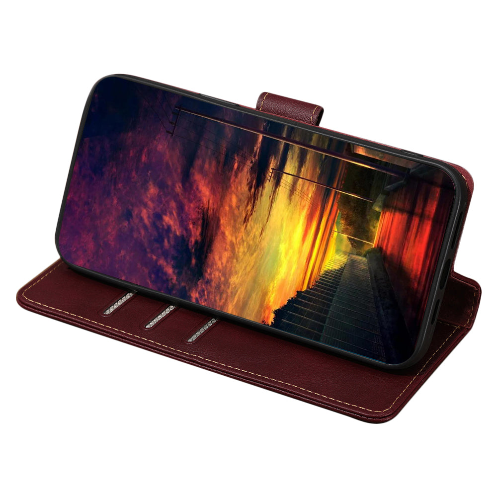 RFID Blocking Leather Phone Case for Honor X5 4G , Cowhide Texture Wallet Stand Phone Cover
