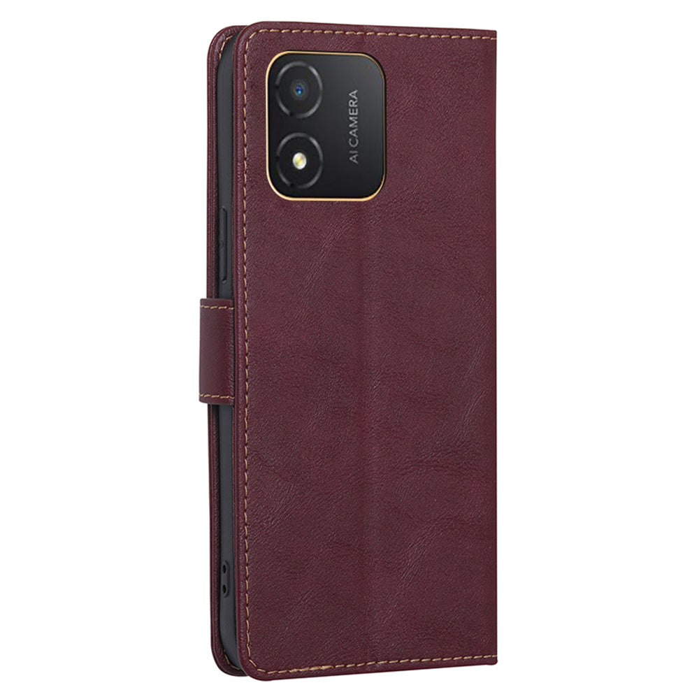RFID Blocking Leather Phone Case for Honor X5 4G , Cowhide Texture Wallet Stand Phone Cover