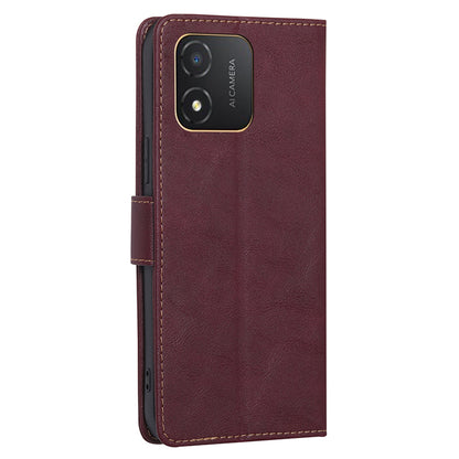 RFID Blocking Leather Phone Case for Honor X5 4G , Cowhide Texture Wallet Stand Phone Cover