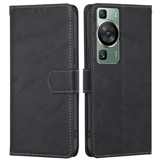 For Huawei P60 / P60 Pro RFID Blocking Wallet Phone Case Cowhide Texture Leather Phone Stand Cover