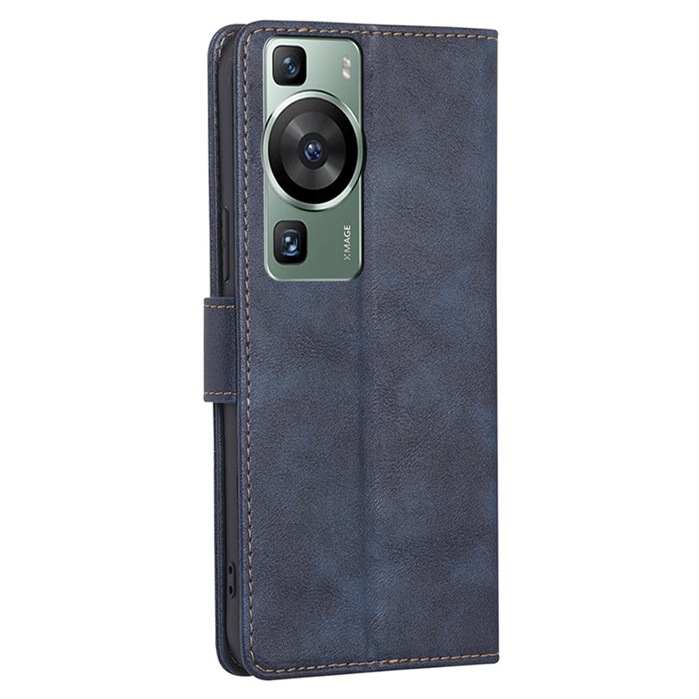For Huawei P60 / P60 Pro RFID Blocking Wallet Phone Case Cowhide Texture Leather Phone Stand Cover